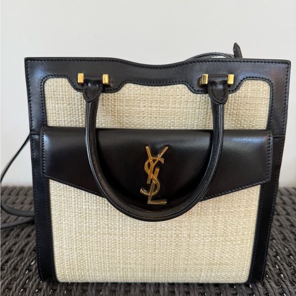 Yves Saint Laurent Black and Tan Satchel - Picture 1 of 7